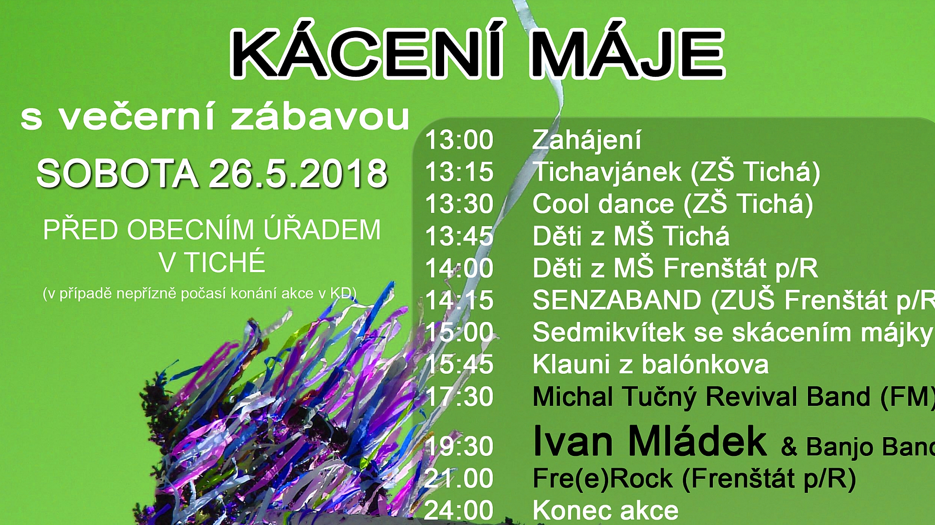 Kulturní komise - Kácení máje s Ivanem Mládkem a Banjo Bandem