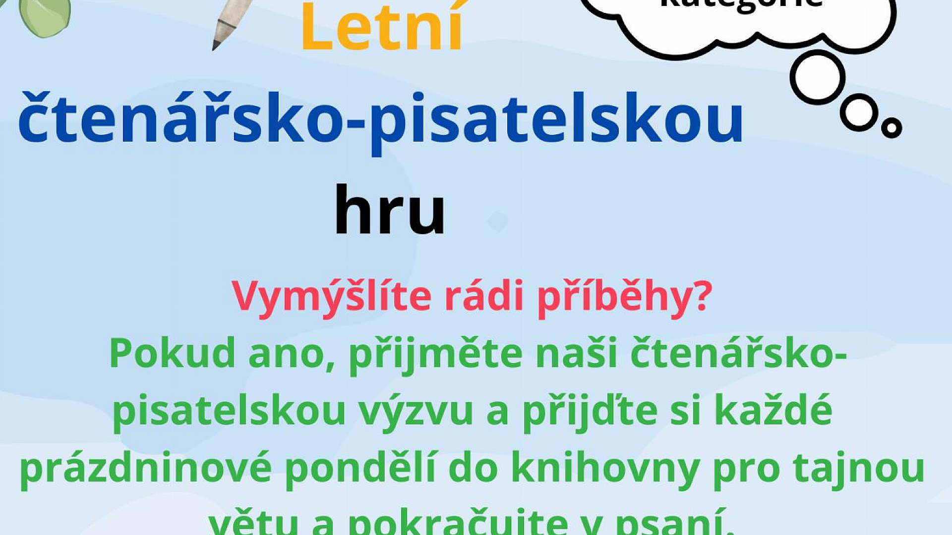 knihovna - Letní čtenářsko-pisatelská hra