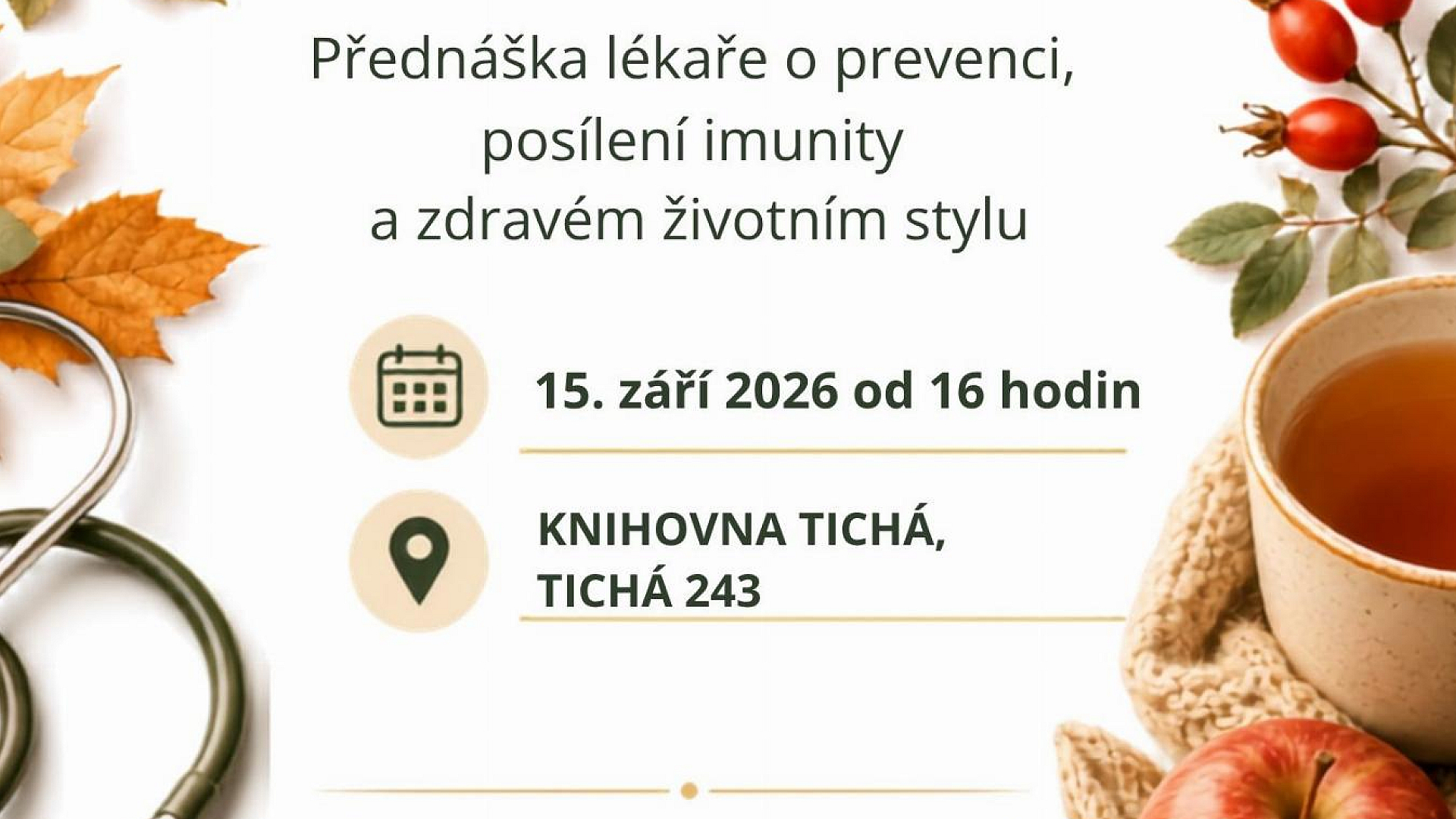 Knihovna - Přednáška o zdraví