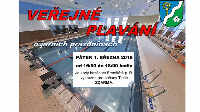 Veřejné plavání o jarních prázdninách